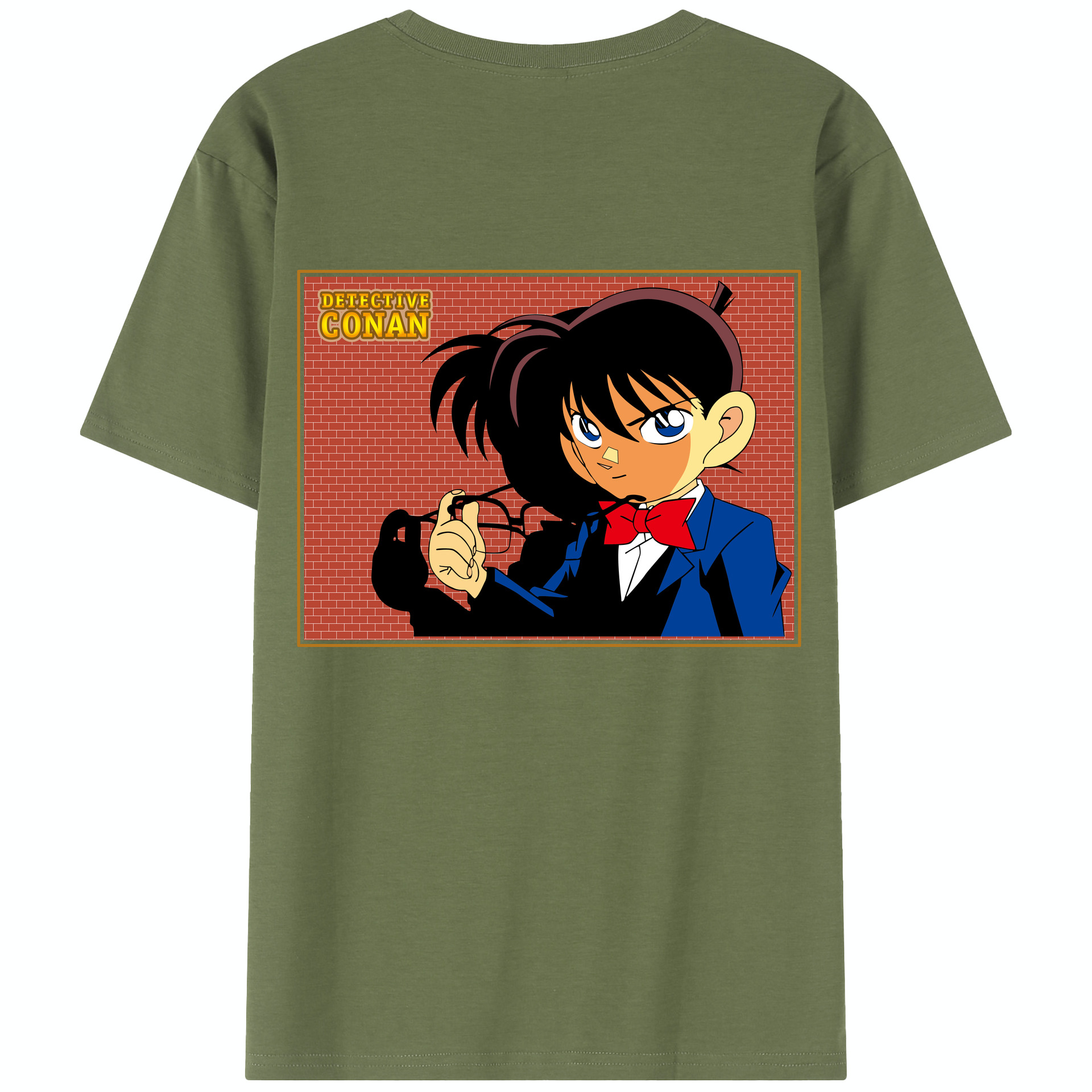（画像用） 名探偵コナン 江戸川 コナン Detective Conan Conan Edogawa 綿100％半袖Tシャツ（背面プリント）